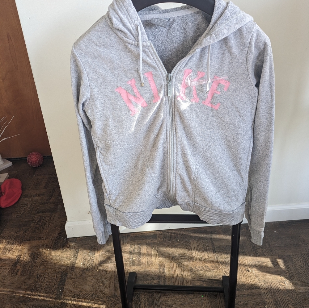 Nike Gray and Pink Hoodie - Picture 2 of 4